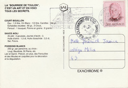 MONACO SEUL SUR CARTE POUR LA FRANCE 1998 - Lettres & Documents