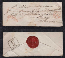 Poland 1862 Cover WARSZAWA To PRAHA Czechia Red FRANCO Postmark + Taxed - ...-1860 Vorphilatelie