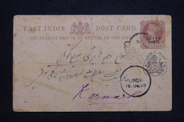 INDE - Entier Postal Type Victoria Surchargé Jhind, Voyagé En 1895 ( Plis ) - L 91619 - Jhind