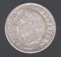 MONNAIE - 20 CENTIMES NAPOLEON III TÊTE LAUREE - 1867 BB - ARGENT - 20 Centimes