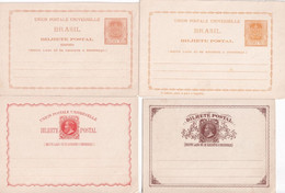 Delcampe - BRESIL - ENTIER POSTAL AVANT 1900 - 4 CARTES NEUVES LUXE ! - Interi Postali