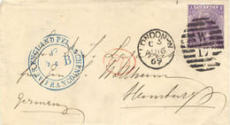 GB 1869 QV 6 D Wmk Spray COVER VARIETY/ERROR: Partly Imperforated On The Left - Plaatfouten En Curiosa