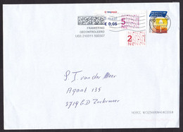 Netherlands: Cover, 2021, 3 Stamps + Tab, Cheese Slicer, Number, Cancel Postage Controlled (traces Of Use) - Cartas