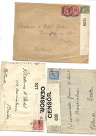 3 Letters To BREDA/Holland 1915/1916 With  Censor Labels - Autres & Non Classés