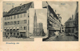 Strasbourg * Strassburg , Den * Gruss Souvenir 2 Vues * Restauration OTT Frères & Rabenhof * Dos 1900 - Strasbourg