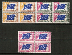 FRANCE  Scott # 1-O 7-9** VF MINT NH BLOCKS Of 4 (LG-1302) - Autres & Non Classés