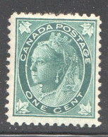 1897  Victoria - Maple Leaf  1 ¢ Scott 67 MH * - Unused Stamps