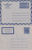 CANADA - GEORGE VI - ENTIER POSTAL - 2 LETTRES AEROGRAMME NEUVES ! - 1903-1954 Könige