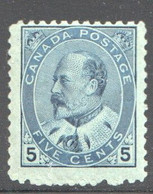 1903  Edward VII  5 ¢  Blue On Bluish  Scott 91   MNH ** - Unused Stamps