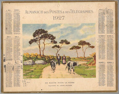 CALENDRIER GF 1927 - En Route Pour La Foire, Aquarelle De Léon Roger, Imprimeur Oberthur - Grand Format : 1921-40