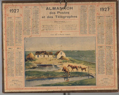 CALENDRIER GF 1927 - Ferme Dans Les Marais Vendéens, Imprimeur Oberthur - Grossformat : 1921-40