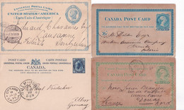 CANADA - ENTIER POSTAL - 4 CARTES => ALLEMAGNE / FRANCE / SUISSE / TORONTO - 1860-1899 Reinado De Victoria