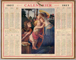 CALENDRIER GF 1927 - La Vierge De Botticelli, Musée Du Louvre - Grand Format : 1921-40