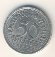 DEUTSCHES REICH 1921 E: 50 Pfennig, KM 27 - 50 Rentenpfennig & 50 Reichspfennig