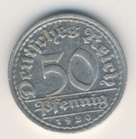 DEUTSCHES REICH 1920 E: 50 Pfennig, KM 27 - 50 Rentenpfennig & 50 Reichspfennig