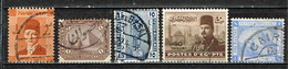 Egypt  /  Ägypten , König Faruk + Pyramiden - 5 Marken   Gestemp. / Used / Oblitaire - Usados