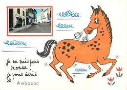 Delcampe - Gd Format:environ15cms X10cms -ref AA27- Haute Vienne -dessin Illustrateur -medaillon - Ambazac - Humour  - - Ambazac