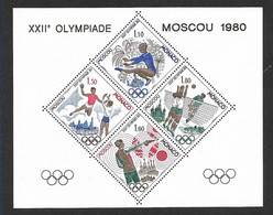 Monaco Bloc Spécial Gommé N°11** Des Timbres N°1218/1221**. 1980 J.O De Moscou. Cote 300€ - Schieten (Wapens)