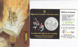 TARJETA DE ESPAÑA DE UNA MONEDA (COIN) 1000 PTAS LIBRO DEL QUIJOTE ( PUZZLE QUIJOTE) - Briefmarken & Münzen