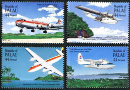 Palaos Palau 1985 Douglas DC-4, DC-6b, Grumman Albatros, Catalina (Yvert PA 10, Michel 92, SG Gibbons 89, Scott C 11) - Avions