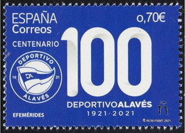 ESPAGNE SPANIEN SPAIN ESPAÑA 2021 CENT FOOTBALL DEPORTIVO ALAVÉS MNH ED 5454 MI 5498 YT 5208 SC 4489 SG 5454 - Nuovi