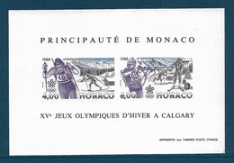 Monaco Bloc Gommé N°40a** Des Timbres N°1621/1622 Non Dentelé, Jeux Olympique Tir Et Ski Cote 310€ - Inverno1988: Calgary