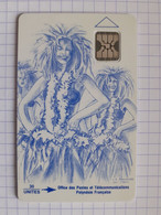 PF10 30U 04/92 SC4an N°43574 Vahiné Bleue (dos Gratté) Cote 12/5€ - Polynésie Française