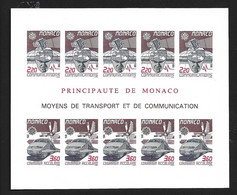 Monaco Bloc Gommé N°41a** Des Timbres N°1626/1627 Non Dentelé, Europa 1988 (T.G.V Et Com.) Cote 465€ - Varietà