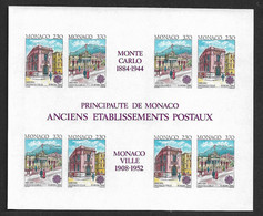 Monaco Bloc Gommé N°49a** Des Timbres N°1724/1725 Non Dentelé, Europa 1990 (poste). Cote 250€ - 1990