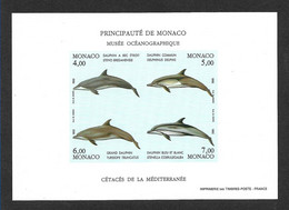 Monaco. Bloc Feuillet N°56a** Non Dentelé ( Dauphins ) Cote 240€ - Dolfijnen