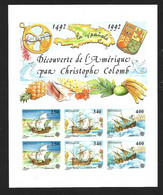 Monaco Bloc N°57a** Non Dentelé. Europa 1992 Christophe Colomb. Cote 350€ - Abarten