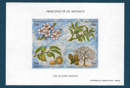 Monaco. Bloc Feuillet N°60a** Non Dentelé ( Amandier ) Cote 190€ - Variétés