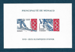 Monaco. Bloc Feuillet N°63a** Non Dentelé. Jeux Olympique D'hiver 1994. Ski, Bobsleigh. Cote 220€. - Hiver 1994: Lillehammer