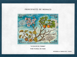 Monaco Bloc N°67a** Non Dentelé.(Arbre Fruitier, Abricotier) Cote 190€ - Errors And Oddities
