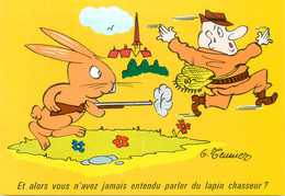 CPSM    ILLUSTRATEUR MEUNIER  "  Et Alors Vous N'avez Jamais Entendu Parler Du Lapin Chasseur" - Meunier, G.