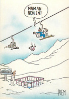 CPSM   ILLUSTRATEUR   PIEM  /  HUMOUR  /  SKI - Piem