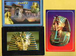 ÉGYPTE . LE CAIRE . CAIRO MUSEUM . " THE GOLDEN MASK OF TUT ANKH AMON " . 3 CPM - Réf. N°29120 - - Musei