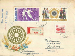 HONGRIE - BELLE LETTRE ILLUSTREE DECORE - BEL AFFRANCHISSEMENT - 1968 - Vers PARIS FRANCE - Poststempel (Marcophilie)