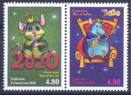 2020. Tajikistan, Oriental Lunar Calendar, The Year Of Rat, 2v Perforated, Mint/** - Tadjikistan