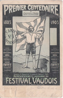 Premier Centenaire Du Canton De Vaud - Cachet Du Festival Vaudois Du 6.VII.03 PEN S.27, Cote 80.- - St. Anton