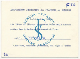 SENEGAL  / FRANCE - Carte D'Entrée "Nuit De France" 1984 - Association D'Entraide Des Français Au Sénégal - Non Classés