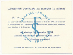 SENEGAL  / FRANCE - Invitation Exposition - Association D'Entraide Des Français Au Sénégal - 1964 - M. Mamadou WANE - Non Classés