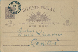 1890 , PORTUGAL - AÇORES / AZORES , ENTERO POSTAL DE 10 REIS , MAT. DE ANGRA DO HEROISMO - Postal Stationery