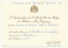 SENEGAL / FRANCE - Invitation Fête De Sa Majesté Le Roi Des Belges - Invitation => Ambassadeur Roi Des Belges Et Mme - Unclassified