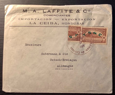 Honduras 1931 "T.S.de.C " Issue RARE BISECT Cds LA CEIBA 1932 Cover> Gutach-Breisgau (Brief Lettre - Honduras