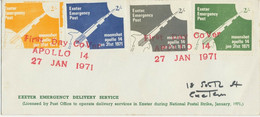 GB 1971 Strike Post Exeter Emergency Delivery Service Moonshot APOLLO 14 VARIETY - 1971-80 Ediciones Decimal