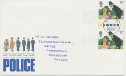 GB 1979 150th Anniversary Metropolitan Police 10 P Traffic Lights Gutterpair FDC - 1971-1980 Decimale  Uitgaven