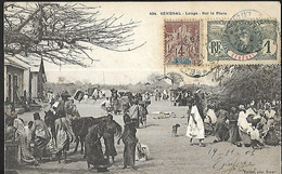 Sénégal  Timbres Sur Carte 1906   Louga  Sur La Place - Lettres & Documents