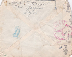 2 Scans Enveloppe Recommandée Sofia à Paris Geöffnet Cachet Allemand Obercommando Der Werhmacht - Krieg