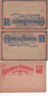 NICARAGUA - AVANT 1900 -  ENTIERS POSTAUX - 2 CARTES ILLUSTREES Dont UNE AVEC REPONSE PAYEE - Nicaragua